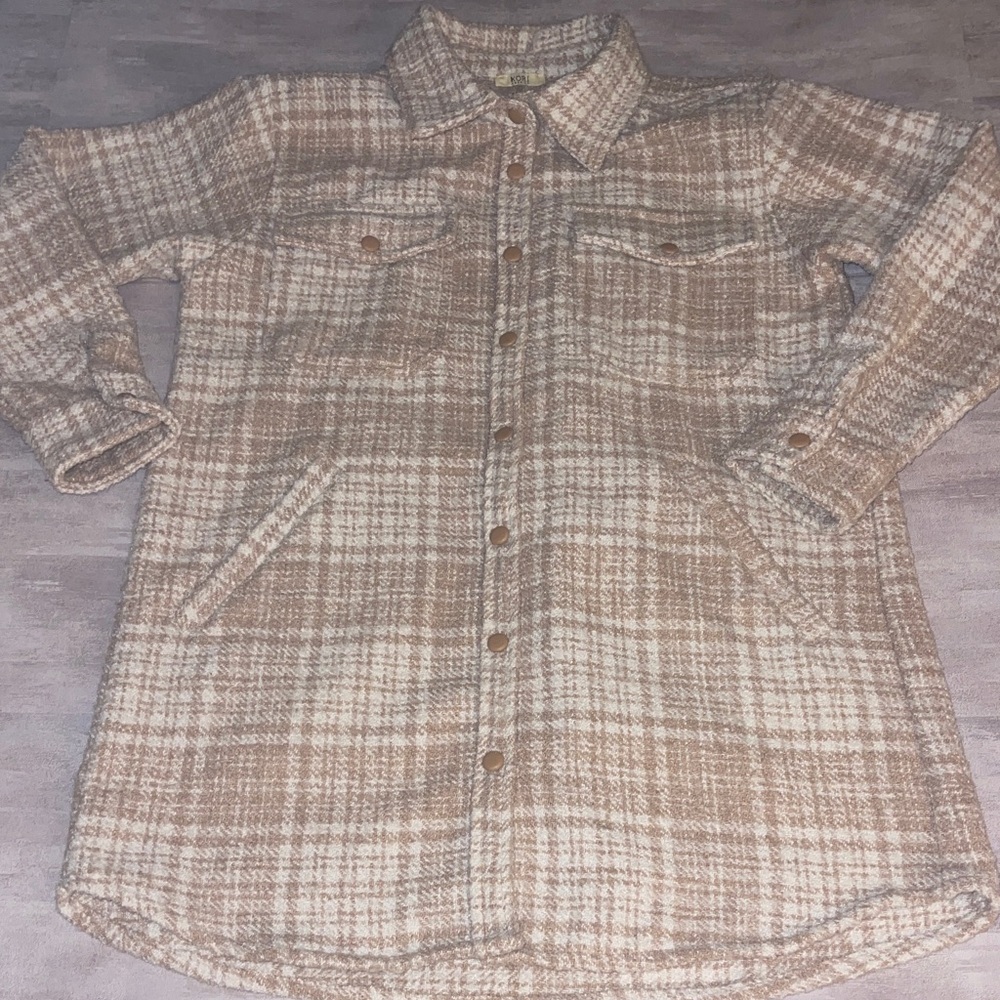 Kori Tan and Cream Textured Jacket- size M